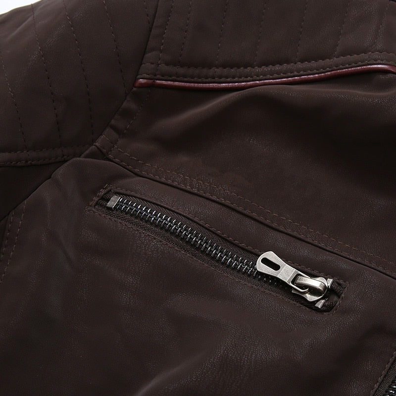 Men's winter PU leather jacket
