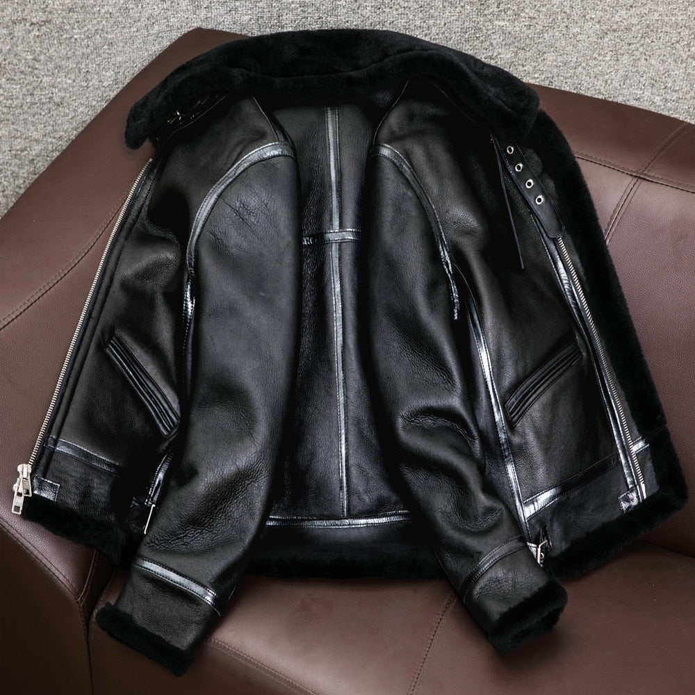warm leather coat jacket