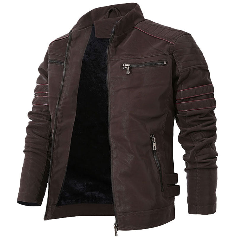 Men's winter PU leather jacket