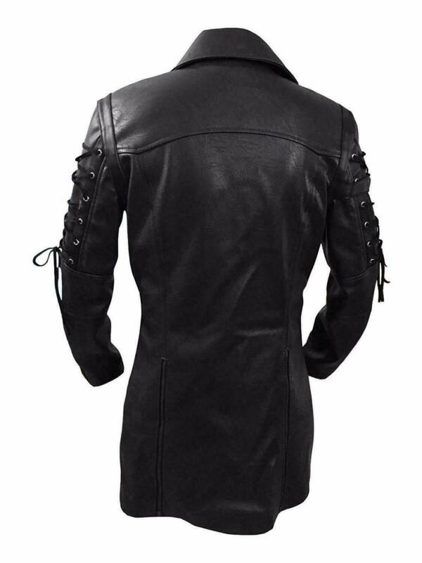 Men's Gothic PU Leather Trench Coat