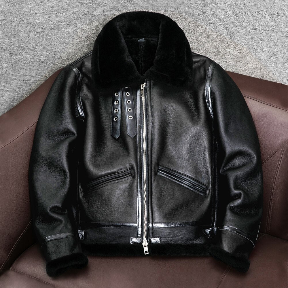 warm leather coat jacket