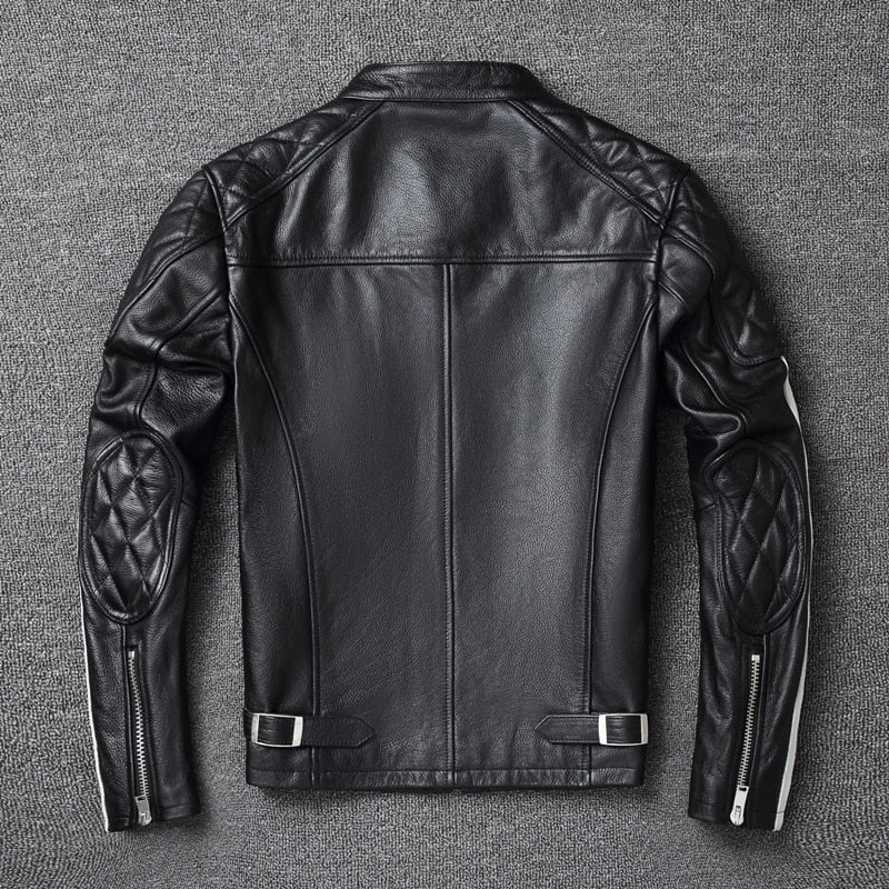 Genuine leather motorcycle jacket
