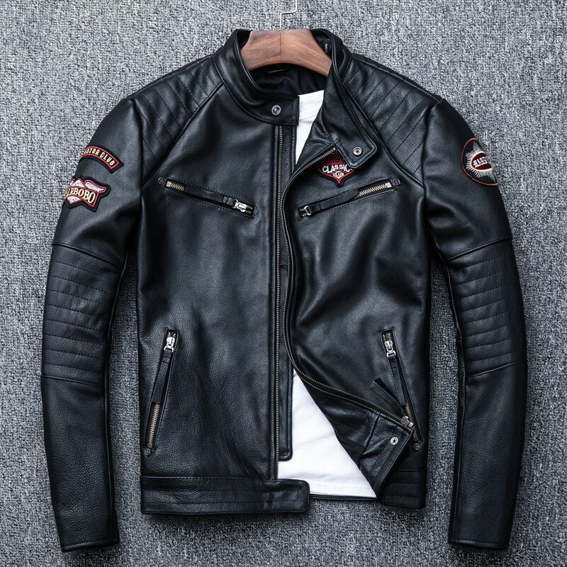 2022 Embroidered Leather Biker Jacket