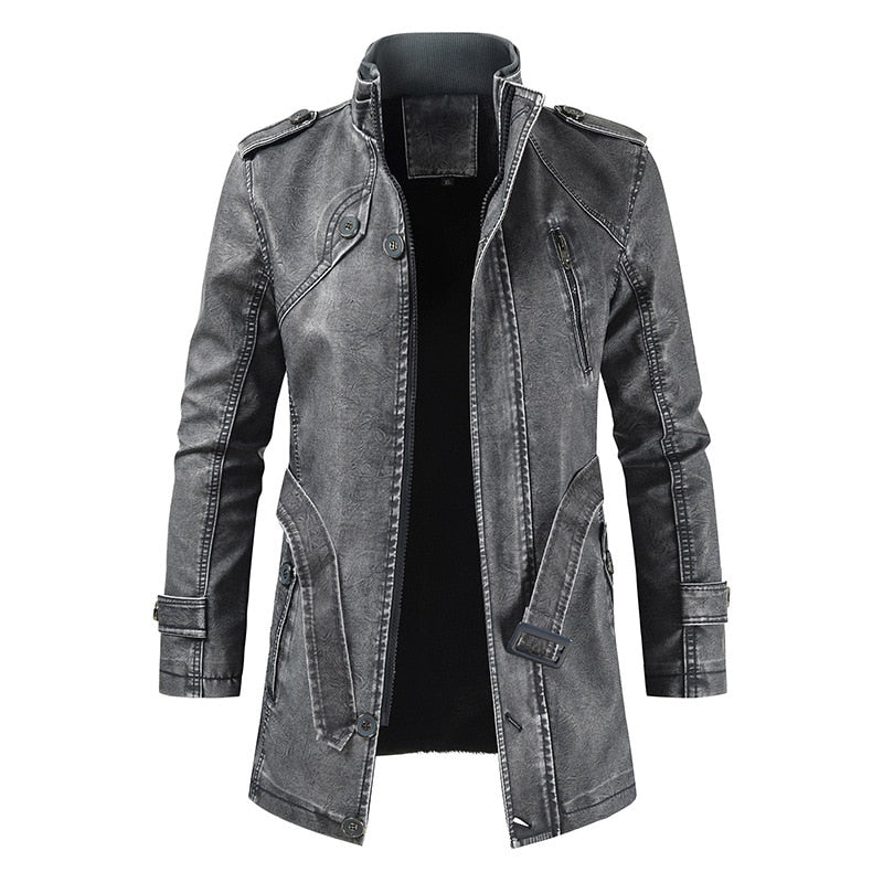 Leather coat winter 2022