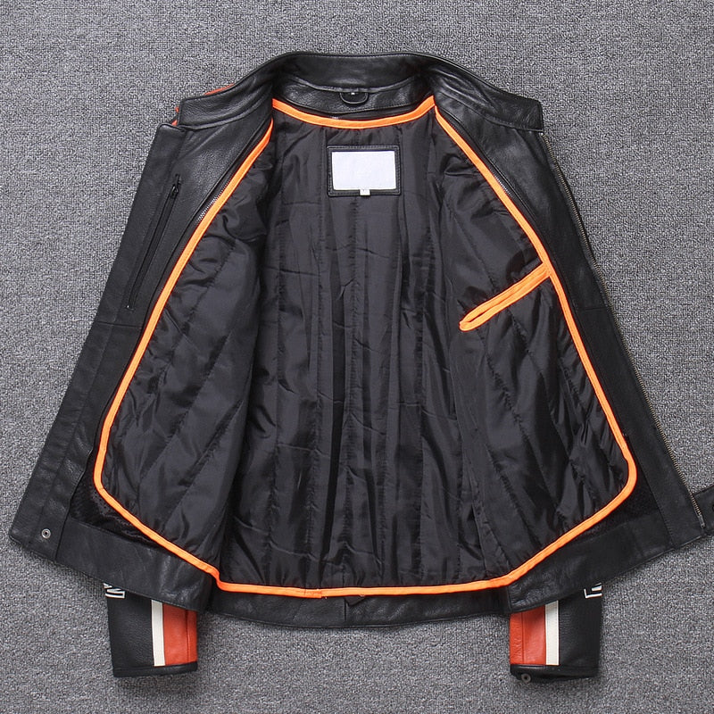 Motorcycle jacket plus leather interior lining