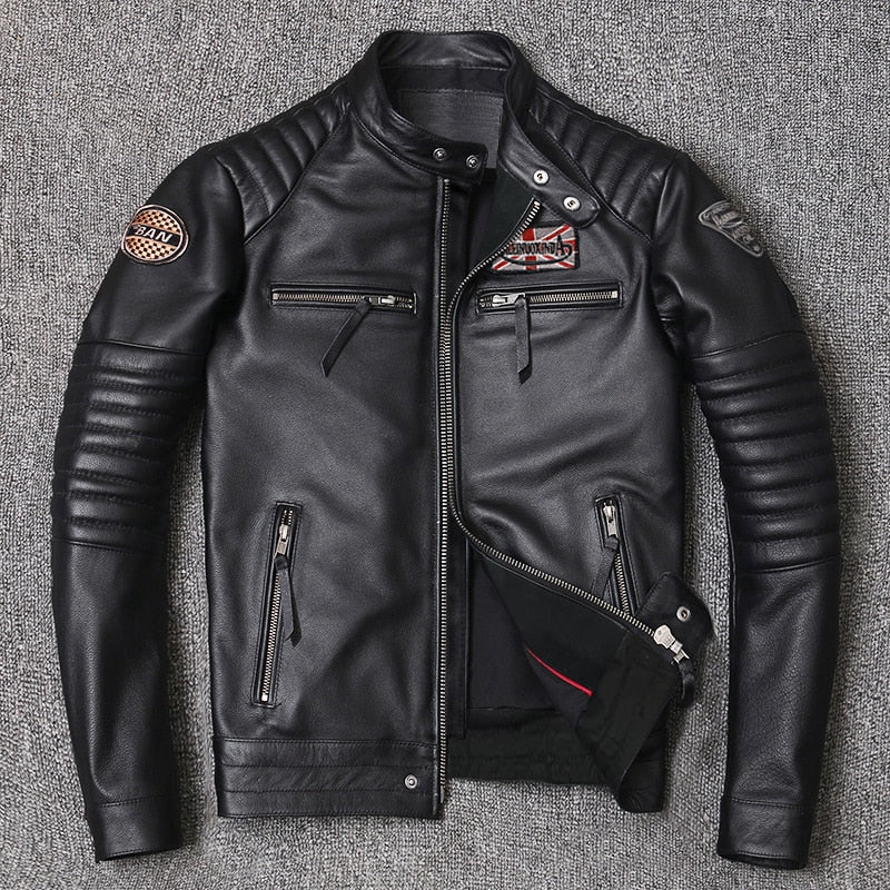 Modern genuine leather jacket