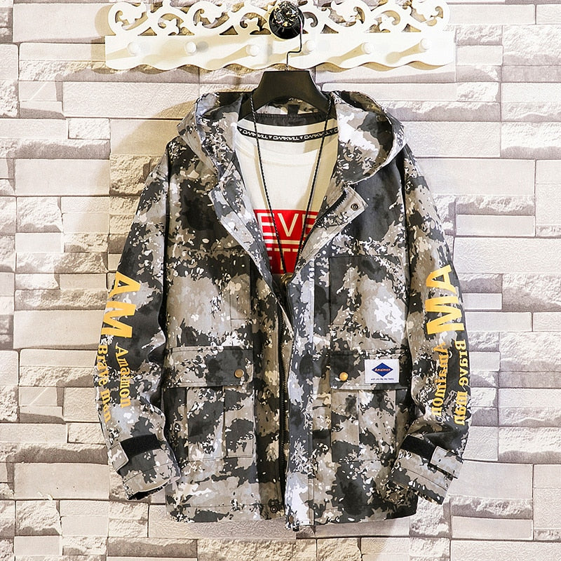 Men's camouflage windbreaker parka 2022
