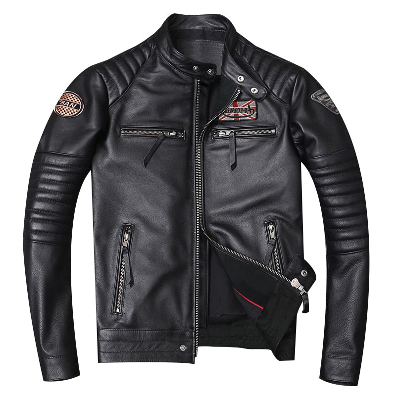Modern genuine leather jacket