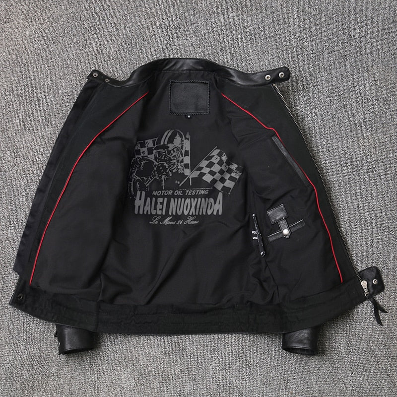 Modern genuine leather jacket
