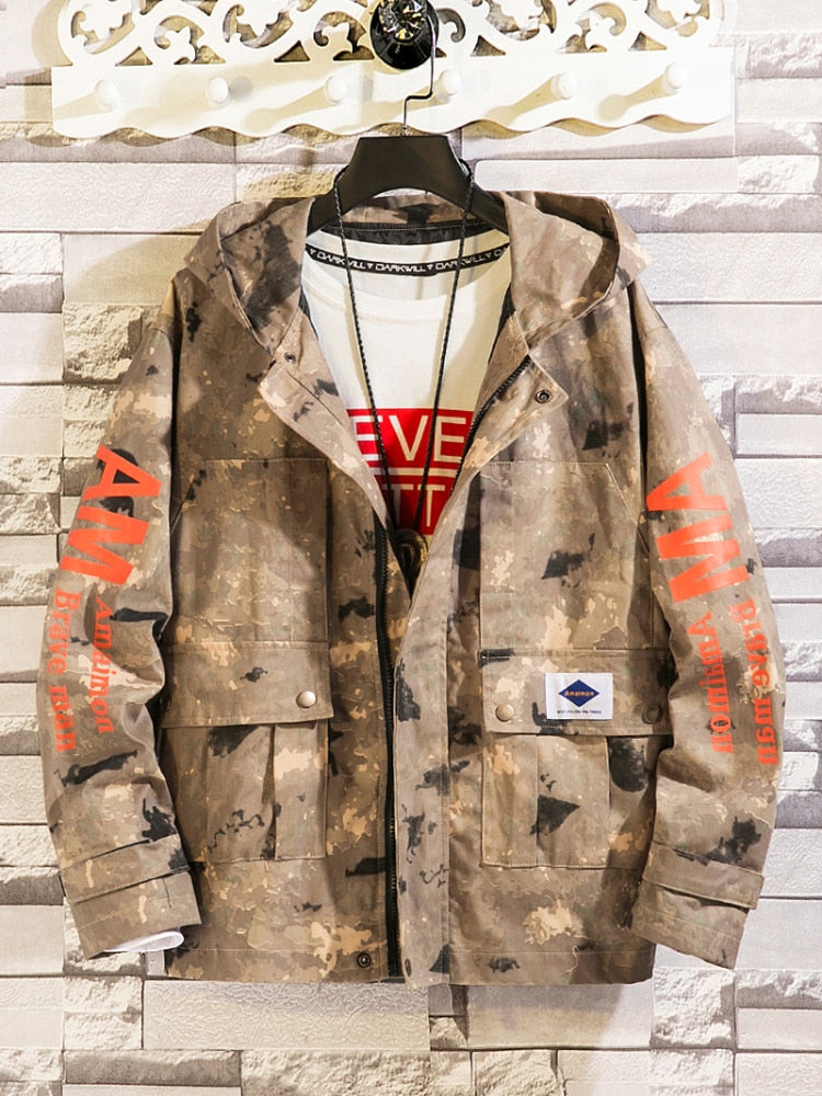 Men's camouflage windbreaker parka 2022
