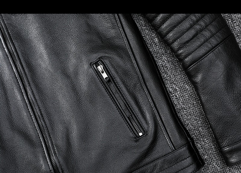 Modern genuine leather jacket