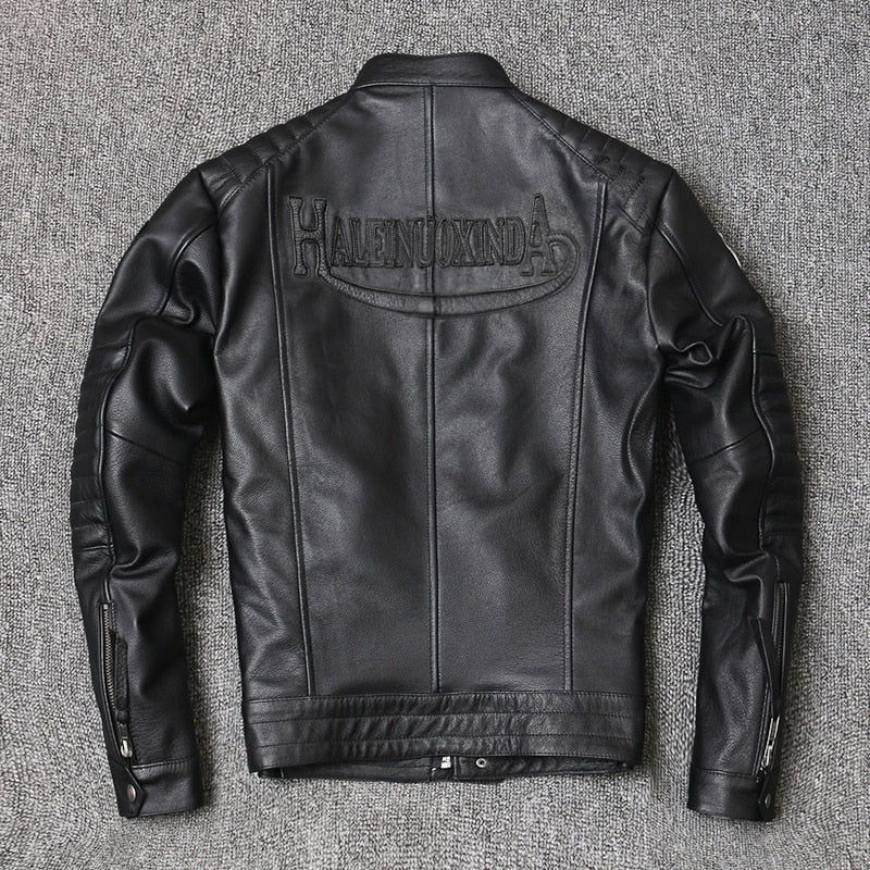 Modern genuine leather jacket
