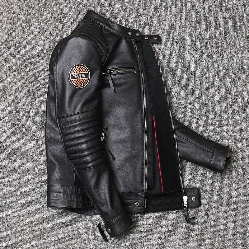 Modern genuine leather jacket
