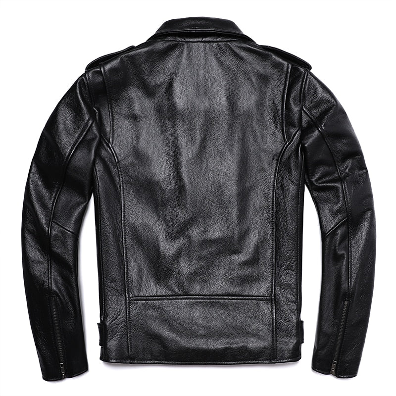 Classic leather motorcycle jacket