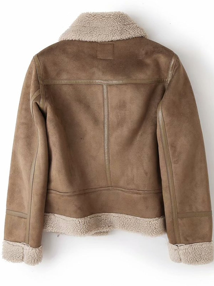 Ailegogo Women's Winter Coat PU (Eco-Leather)